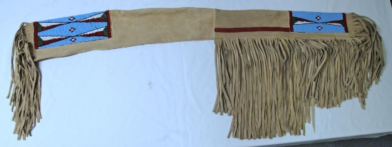 Modern Native American Indian Beaded Rifle Sheath, 43" Long without Fringe...