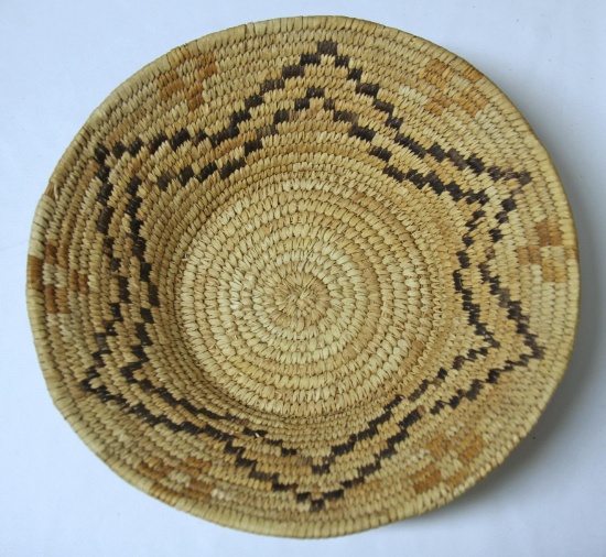 Native American Indian Patwin Tribe of Northern California Woven Basket, 12" Wide...x 3" Tall, From