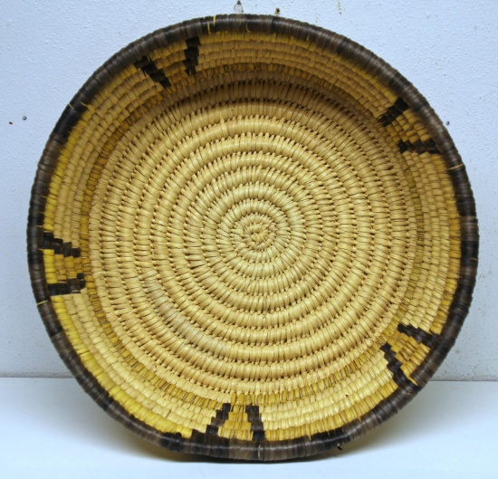 Native American Indian Large Woven Basket, Papago Indians of Arizona, 15" Wide x 5" Tall...