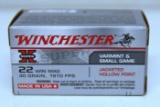 Full Box Winchester Super-X .22 Win. Mag. 40 gr. Jacketed Hollow Point Cartridges Ammunition...