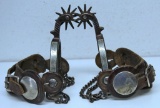 Marked Buermann Silver Overlay Cowboy Spurs...