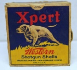 Full Vintage Box Western Xpert...U.S. Property 12 Ga. 00 Buckshot Shotshells Ammunition...