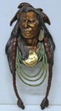 Bronze of Native American Indian by Dan Garrett name 