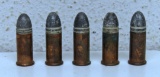 Five .38 Short Rim Fire Cartridges Ammunition, U Headstamp...