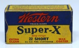 Full Vintage Box Western Super-X .22 Short Cartridges Ammunition with Winchester-Western Olin
