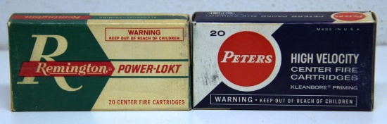 Full Vintage Box Peters .222 Remington Mag. 55 gr. Soft Point and Full Vintage Box Remington .222