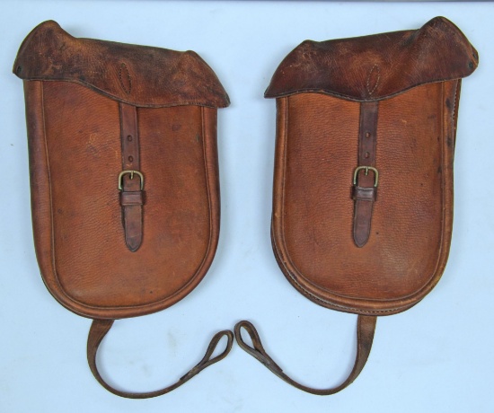 Pair of Leather Pommel Bags for Model 1936 Phillips Cavalry Officer's Saddle, Hard-to-Find...