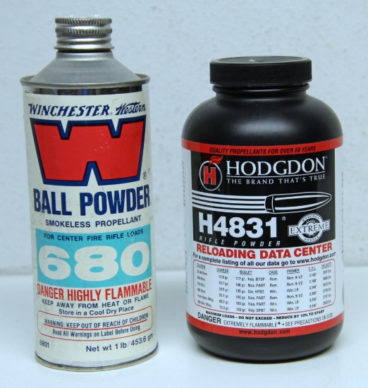 2 Full Cans Smokeless Rifle Powder - Winchester Western Ball Powder 680 for Centerfire Rifle Loads,