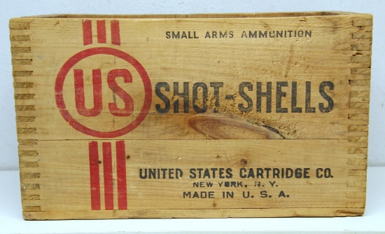 United States Cartridge Co. Defiance U.S. 16 Ga. Shot-Shells Wooden Ammo Box...