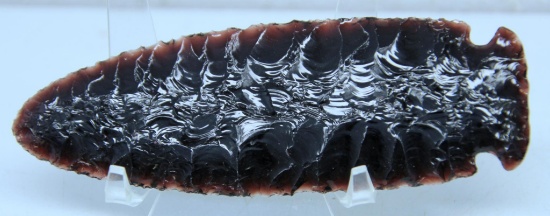 Native American Indian Reproduction Spear Point, 5 1/2" Long, Dark Purple Amethyst in Color......