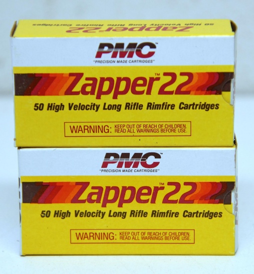 Two Full Boxes PMC Zapper 22 .22 LR High Velocity Cartridges Ammunition...