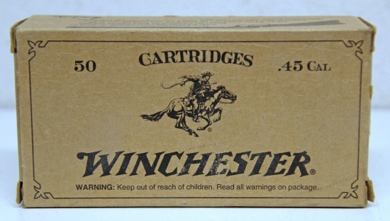 Full Box Winchester Cowboy Action Loads .45 Colt 250 gr. Lead Flat Nose Cartridges Ammunition...