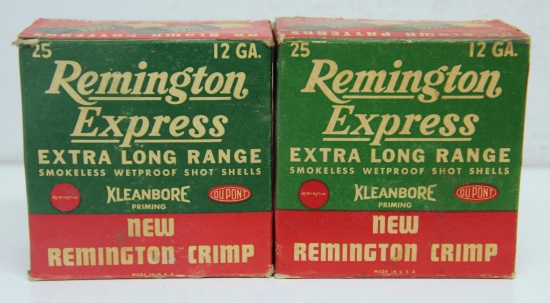 2 Full Vintage Boxes Remington Express Extra Long Range 12 Ga. Shotgun Shells Ammunition...