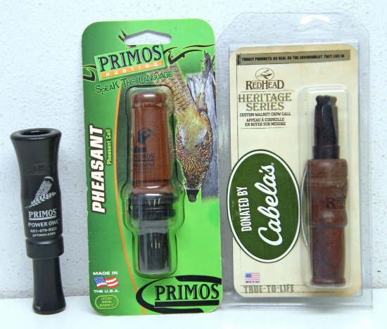 Primos...Pheasant Call, Primos Power Owl Call, Redhead Crow Call...
