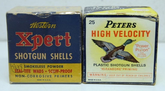 Full Vintage Box Western XPert...20 Ga. 2 1/2" and Partial Vintage Box 22 Rounds Peters 20 Ga. 2 3/4