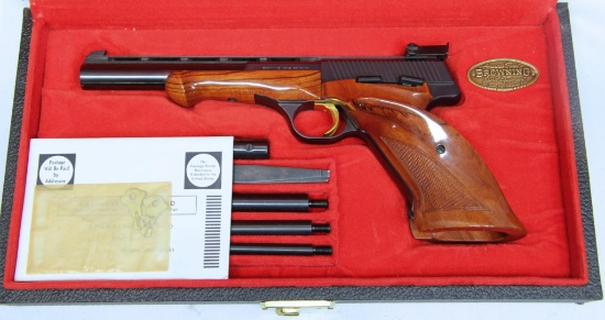 Belgium Browning Medalist .22 LR Semi-Auto Pistol, New in Original Presentation Box w/Accessories...