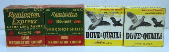 2 Full Vintage Boxes Winchester Western Dove & Quail 12 Ga. 2 3/4" 8 Shot, Full Vintage Box