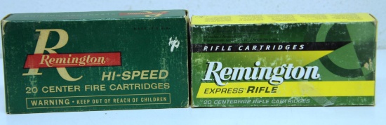 Full Vintage Box and Full Newer Box Remington .250 Savage 100 gr. Cartridges Ammunition...