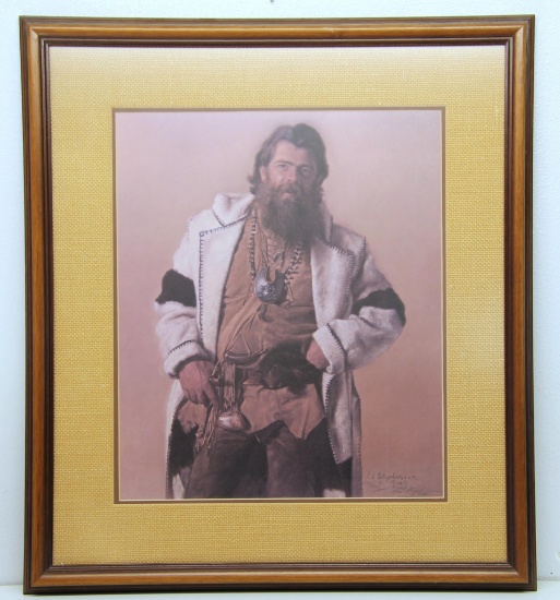 Mountain Man Print Limited Edition by L.L. Stephenson 136/200, 24"x27",......LOCAL PICKUP ONLY, NO