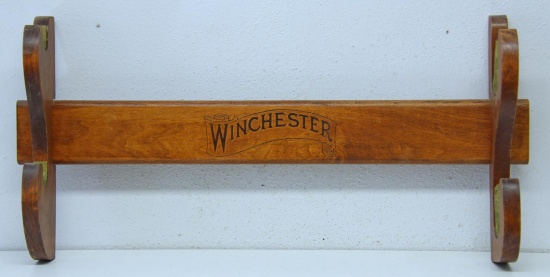 Winchester Advertising Two Gun Wooden Gun Rack...