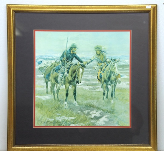 C.M. Russell Western Print, 24"x25",...LOCAL PICKUP ONLY, NO SHIPPING!!!...