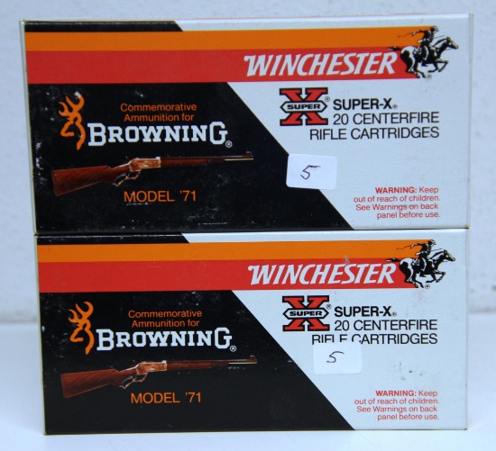Two Full Boxes Winchester Commemorative Ammunition for Browning Model 71 .348 Winchester 200 gr.