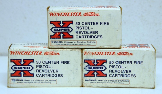 3 Full Boxes Winchester Western Super X .357 Magnum 158 gr. Jacketed Soft Point Cartridges