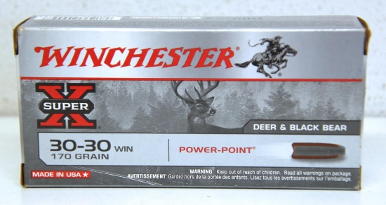 Full Box Winchester Super X .30-30 Win. 170 gr. Power-Point Cartridges Ammunition...