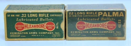 Full Vintage Remington Dog Bone Box Palma .22 LR and Full Vintage Remington Dog Bone Box .22 LR