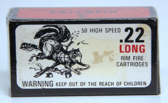 Full Vintage Box Gambles Hiawatha .22 Long Cartridges Ammunition...