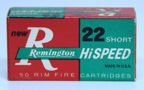 Full Vintage Box Remington .22 Short Cartridges Ammunition...