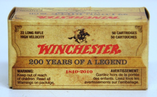 Full Box Winchester 200 Years of a Legend 1810-2010 .22 LR 40 gr. Cartridges Ammunition...