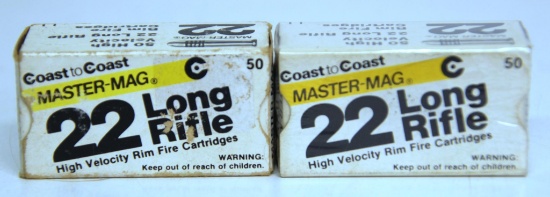 2 Full Boxes Coast-to-Coast Master-Mag .22 LR Cartridges Ammunition...