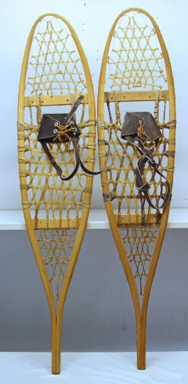 Vintage Pair Snowshoes Marked 10x46 Made in Canada......