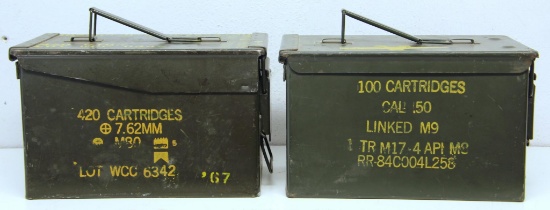 2 Metal Military Ammo Cans...