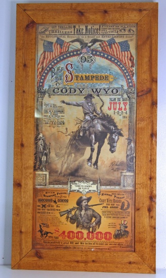 Buffalo Bill Cody Stampede, Cody, Wyoming Rodeo Poster 95th Anniversary 1919-2014, Artwork Signed by