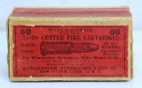 Partial Vintage Two Piece Box 47 Rounds Winchester .25-20 Winchester Cartridges Ammunition - Box
