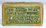 Full Vintage Two Piece Box Winchester .22 Short Target Cartridges Ammunition...