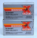 2 Full Boxes Winchester Super-X .22 Short High Velocity Cartridges Ammunition...