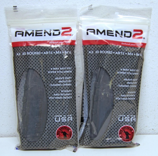 2 New Amend 2 30 Round Magazines for AR-15. M4, or M16 .223 Rem or 5.56 NATO...