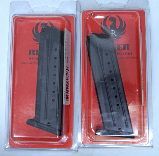2 New Ruger 17 Shot 9 mm Magazines for SR9...
