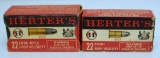 Full Vintage Box Herter's .22 Short and Partial Vintage Box of 36 Herter's .22 LR Cartridges