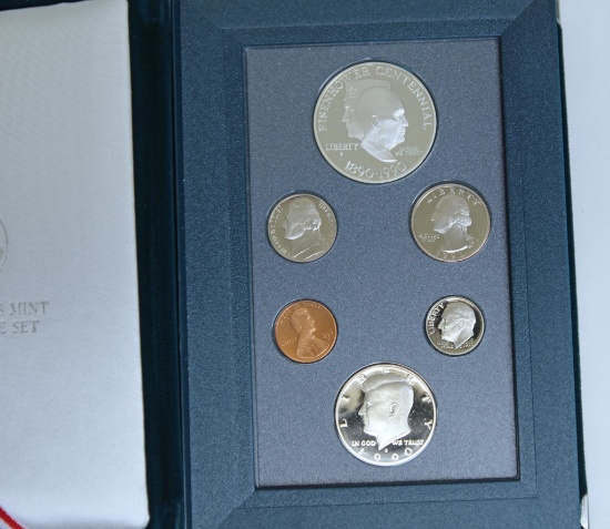 US Mint 1990 Prestige Set, Box missing lid...