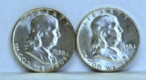 1958, 1958 D Franklin Half Dollars...