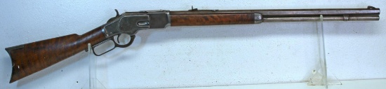 Winchester Model 1873 .38 WCF Lever Action Rifle... 24" Octagon Barrel... Left Side Wrist of Stock W