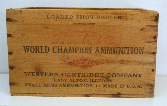 Western Super X 12 Ga. Shotshell Wooden Ammo Box...