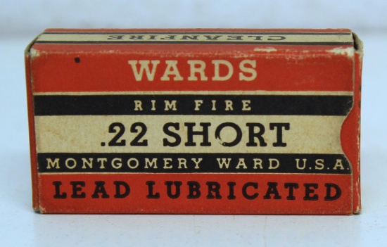 Full Vintage Box Ward's .22 Short Cartridges Ammunition...