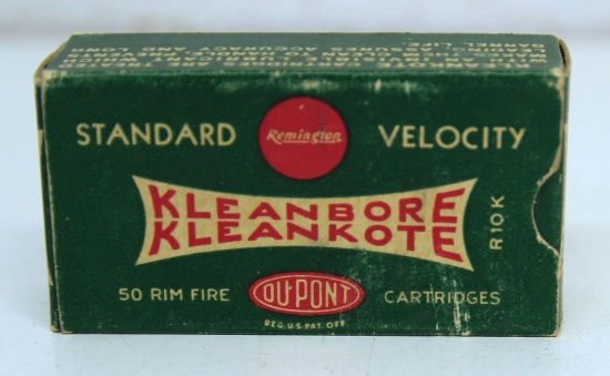 Full Vintage Box Remington Kleanbore KleanKote....22 Short Cartridges Ammunition...