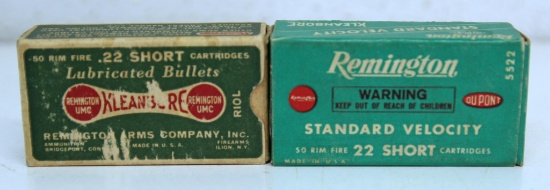 Full Vintage Dog Bone Box Remington .22 Short & Full Vintage Box Remington Standard Velocity .22