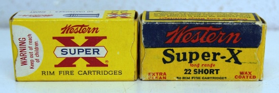 2 Different Full Vintage Boxes Western Super-X .22 Short Cartridges Ammunition...